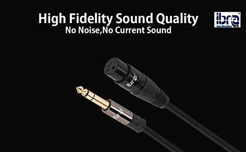 IBRA 3M Microphone Cable, 6.35mm 1/4 Inch TS to XLR Female Microphone Cable for Microphones,Powered Speakers,Sound Consoles and Other Pro Devices