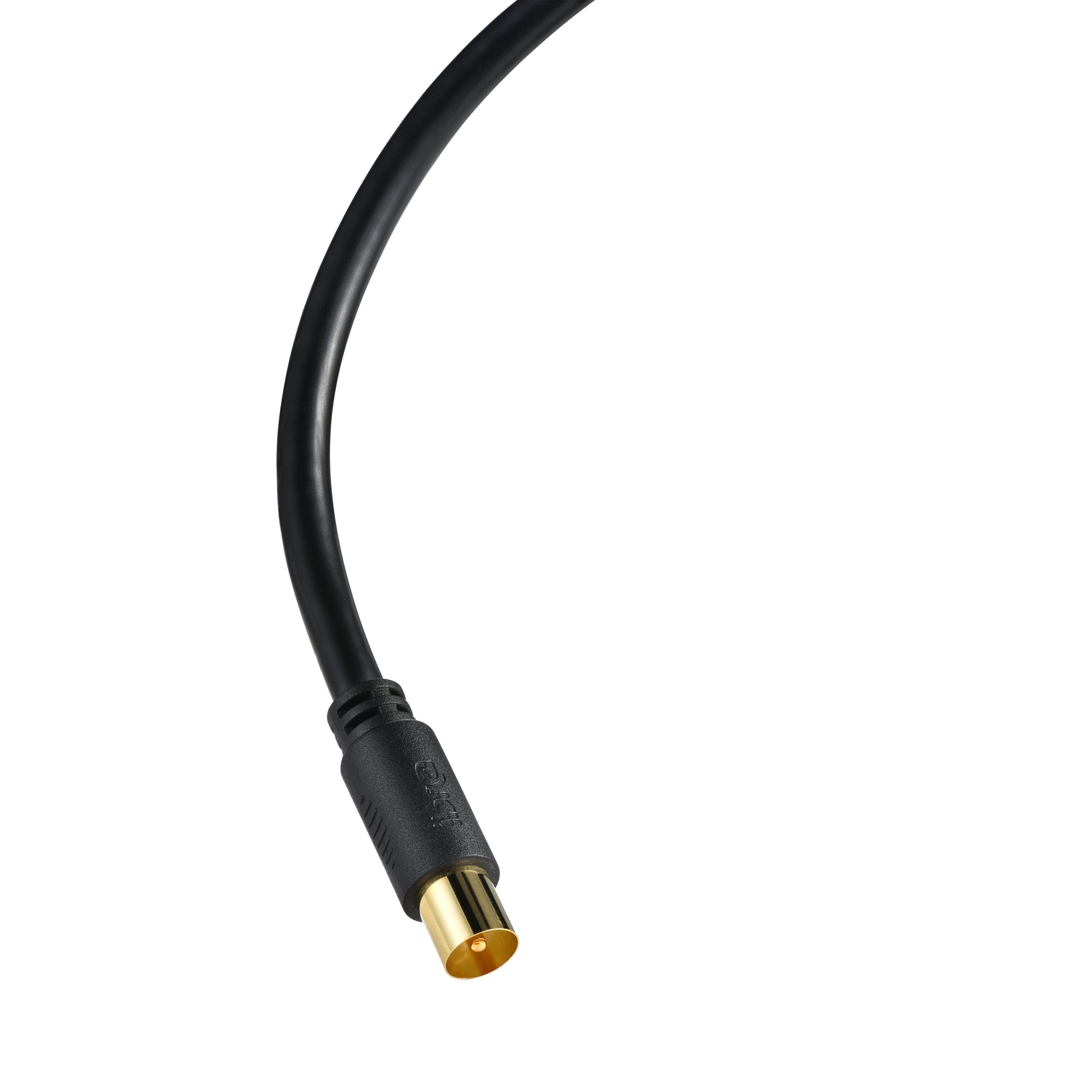 IBRA Aerial Coaxial Cable 2M with Gold-Plated Connectors, Male to Male RF Coax Lead with Female Adapter Coupler for Freeview, Freesat, Sky, Virgin, BT, You View, Satellite TV - Black