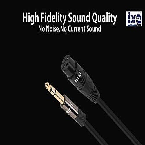 IBRA 5M Microphone Cable, 6.35mm 1/4 Inch TS to XLR Female Microphone Cable for Microphones,Powered Speakers,Sound Consoles and Other Pro Devices