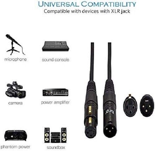 IBRA 3M XLR Male to Female Microphone Extension Cable for Microphones,mixer, patch bays,preamps,speaker systems, Amplifiers and other devices
