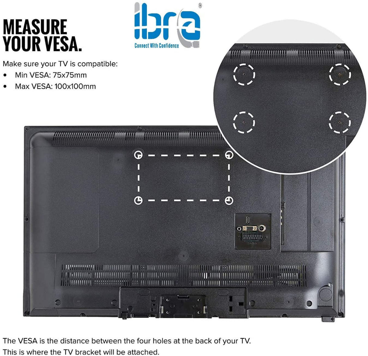 IBRA TV Wall Mount Articulating Corner Bracket 13-27 inch Monitor OLED LED LCD and Curved Tv's, Tilt Swivel Arm Full Motion TV Wall mount