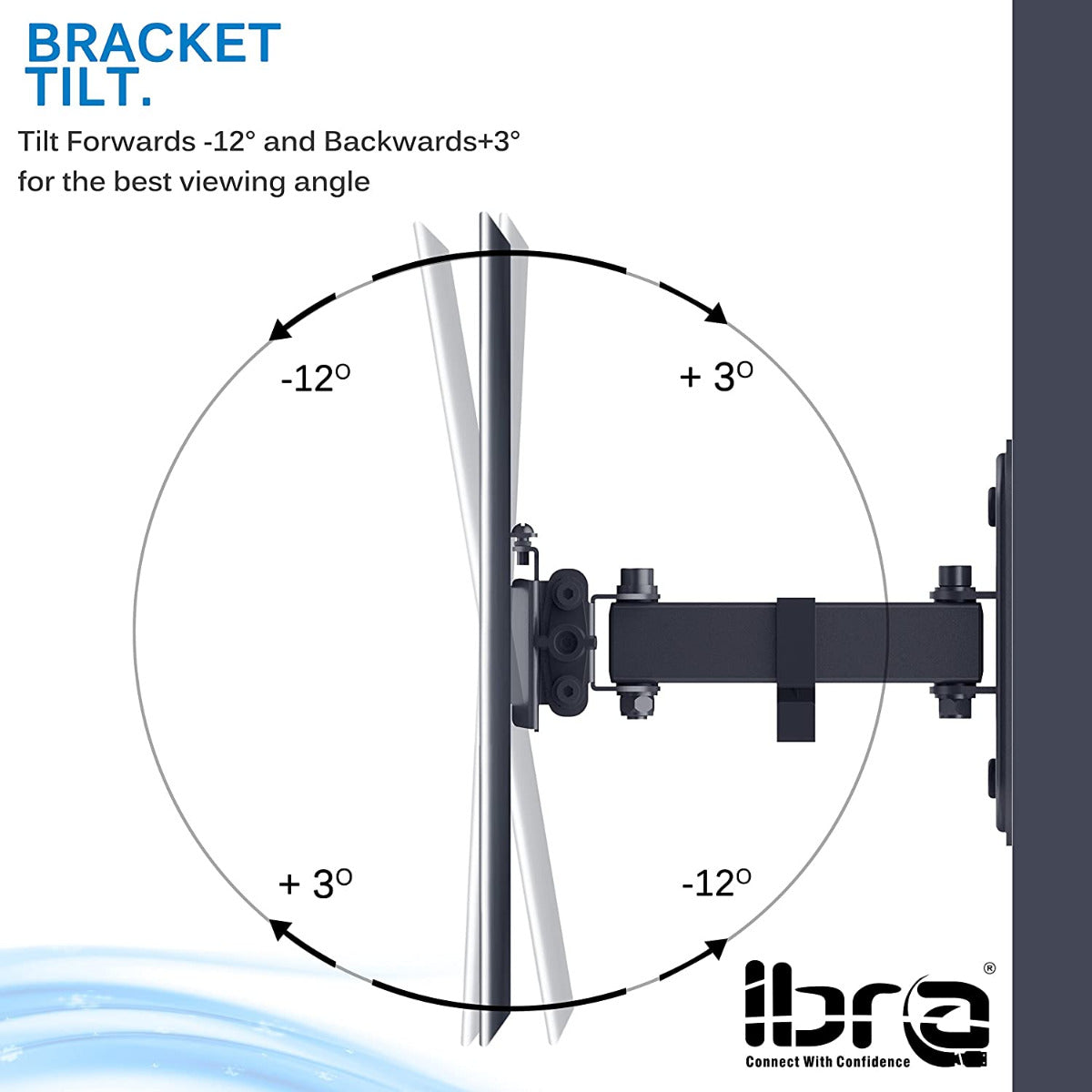 IBRA Ultra Slim Tilt Swivel TV Wall Bracket Mount - For 23-42 Inch OLED QLED LED LCD Plasma Screens | Weight Capacity - 25kgs/55lbs | Max VESA 200x200