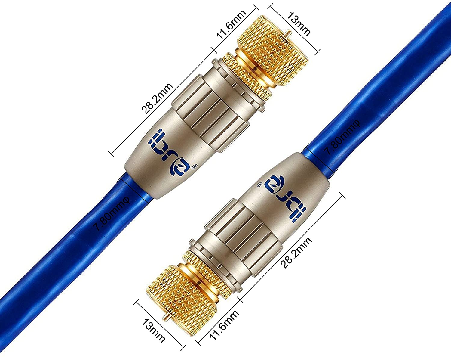 IBRA 5m HDTV Satellite Cable | Coaxial SAT Cable 75 Ohm | Connector: F - Pin to F - Pin | For UHV / RF / DVB-T and DVB-T2, Radio (FM / DAB / DAB +) | Metal Connector and High End Shielding