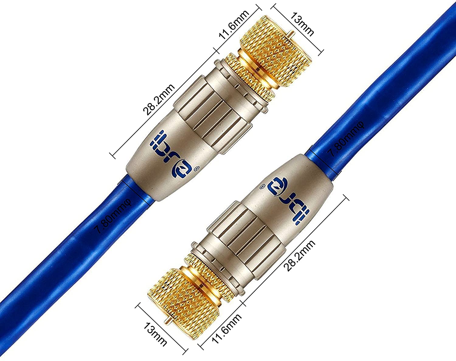 IBRA 10m HDTV Satellite Cable | Coaxial SAT Cable 75 Ohm | Connector: F - Pin to F - Pin | For UHV / RF / DVB-T and DVB-T2, Radio (FM / DAB / DAB +) | Metal Connector and High End Shielding