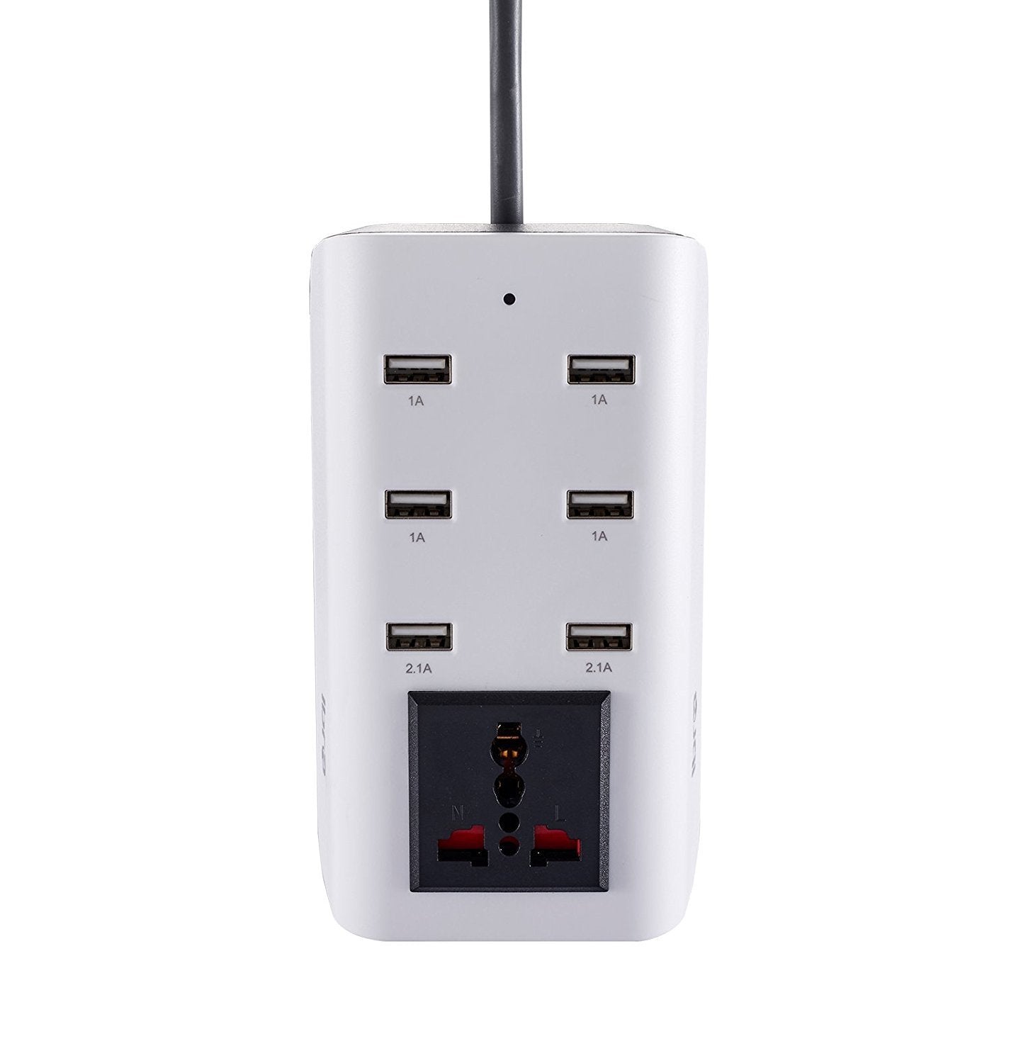 IBRA Power Strip, Extension Lead 1 Way Outlet with USB Charger 6 USB Ports 8.2A Charger Power Socket UK Plug Adaptor Surge Protector USB Socket for iPhone iPad Smartphones Tablets Computers etc