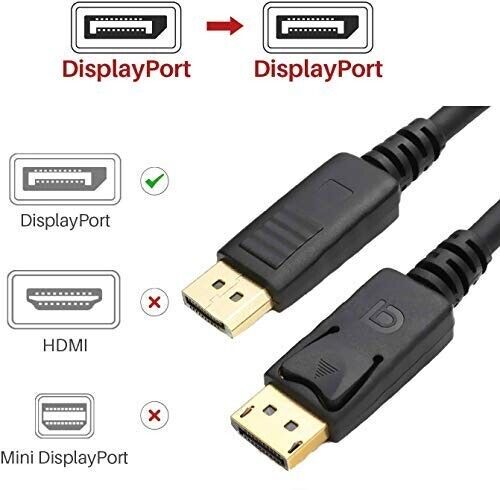 Mini Display Port DP to DP Cable Adapter For iMac MacBook Pro Air LCD - 2M