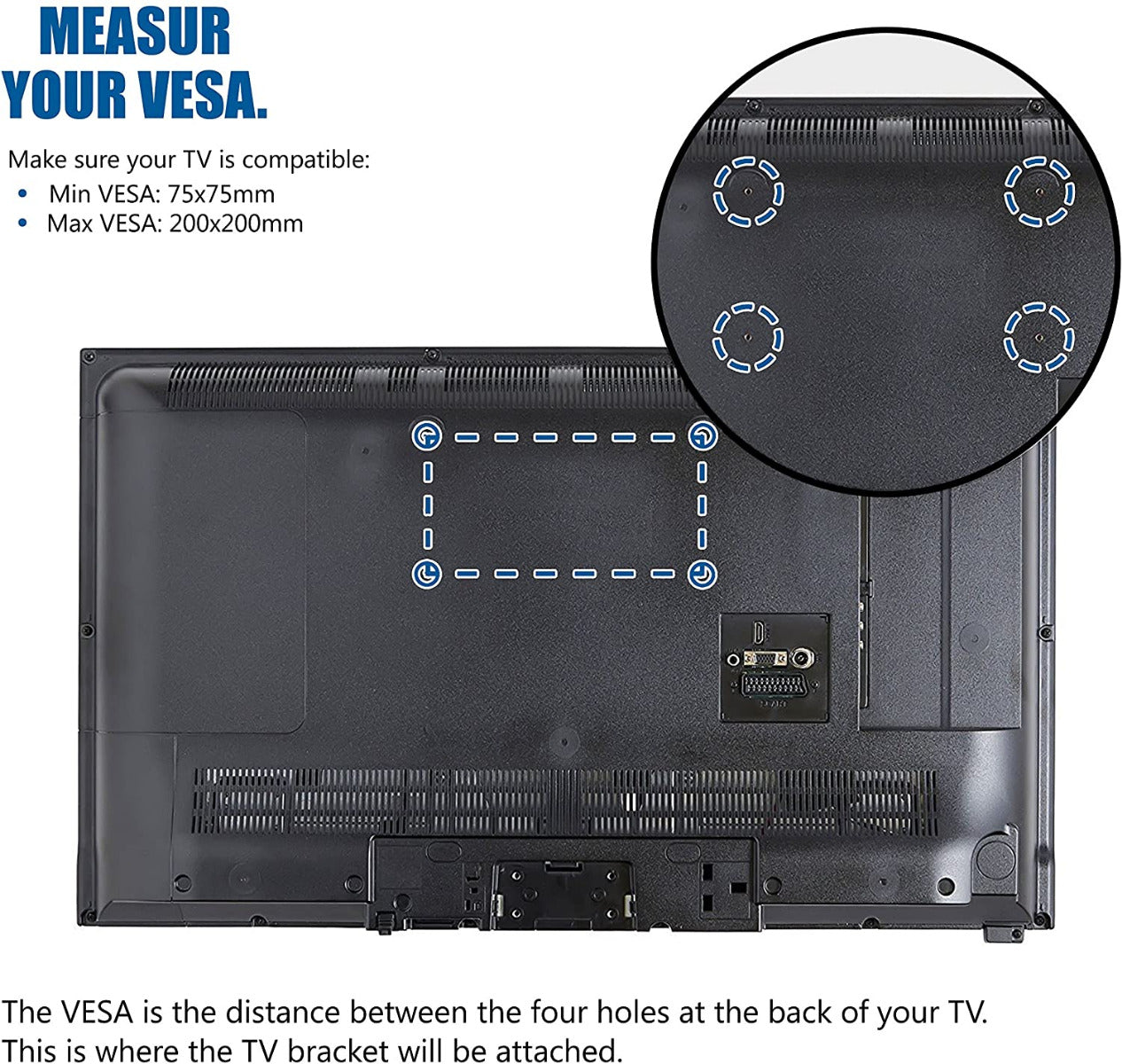 IBRA Ultra Slim Tilt Swivel TV Wall Bracket Mount - For 23-42 Inch OLED QLED LED LCD Plasma Screens | Weight Capacity - 25kgs/55lbs | Max VESA 200x200