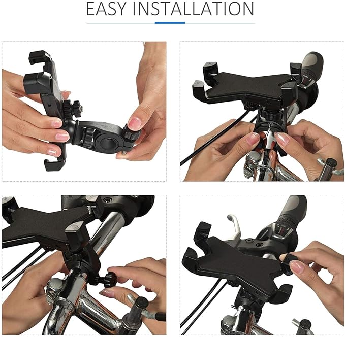 IBRA Universal Bike Bicycle Mount Holder Handlebar for Most Cell Phones for iPhone 6 5C 5S 4S,The HTC One, Samsung Galaxy S5/S4, Sony Xperia Z, Google Nexus 4 5 Moto G Phone Samsung Galaxy S3, Note 2, (Maximum Width 85mm) 360