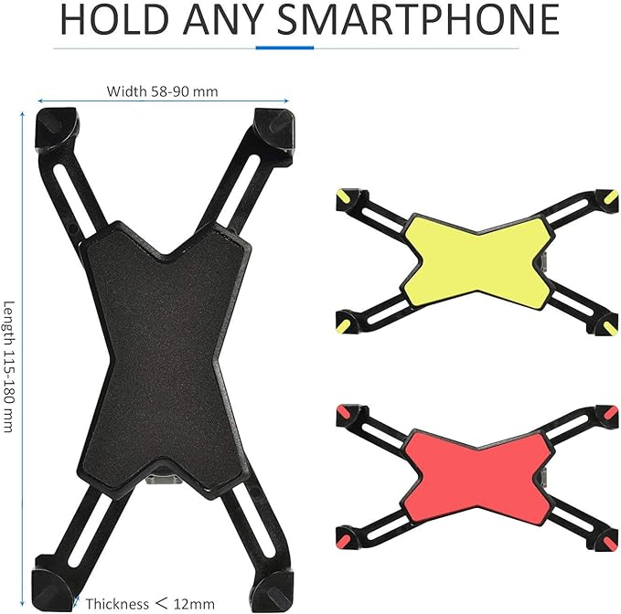 IBRA Universal Bike Bicycle Mount Holder Handlebar for Most Cell Phones for iPhone 6 5C 5S 4S,The HTC One, Samsung Galaxy S5/S4, Sony Xperia Z, Google Nexus 4 5 Moto G Phone Samsung Galaxy S3, Note 2, (Maximum Width 85mm) 360
