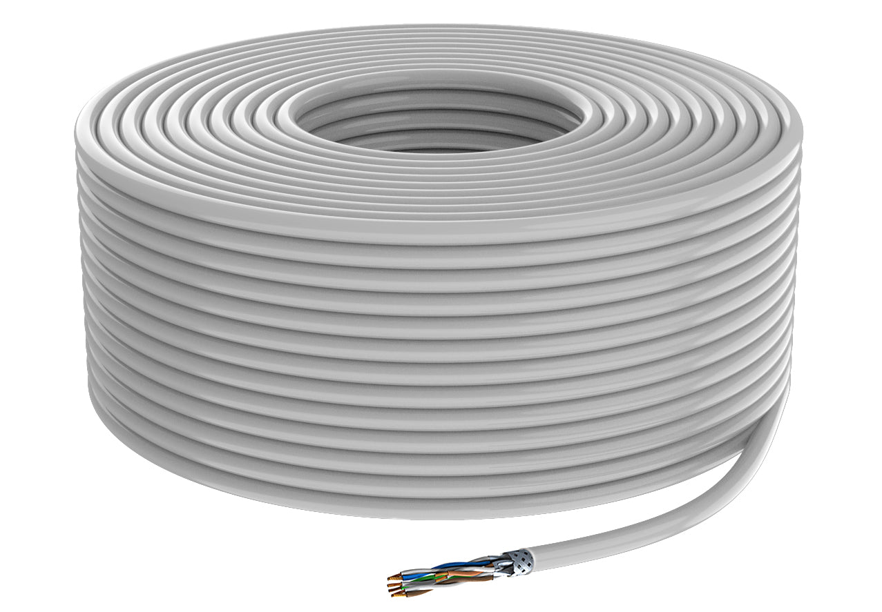 IBRA CAT6A Ethernet Cable S/FTP - Indoor 23AWG CCA Conductor, High-Speed Network Cable Reel for Reliable Connectivity - 100M