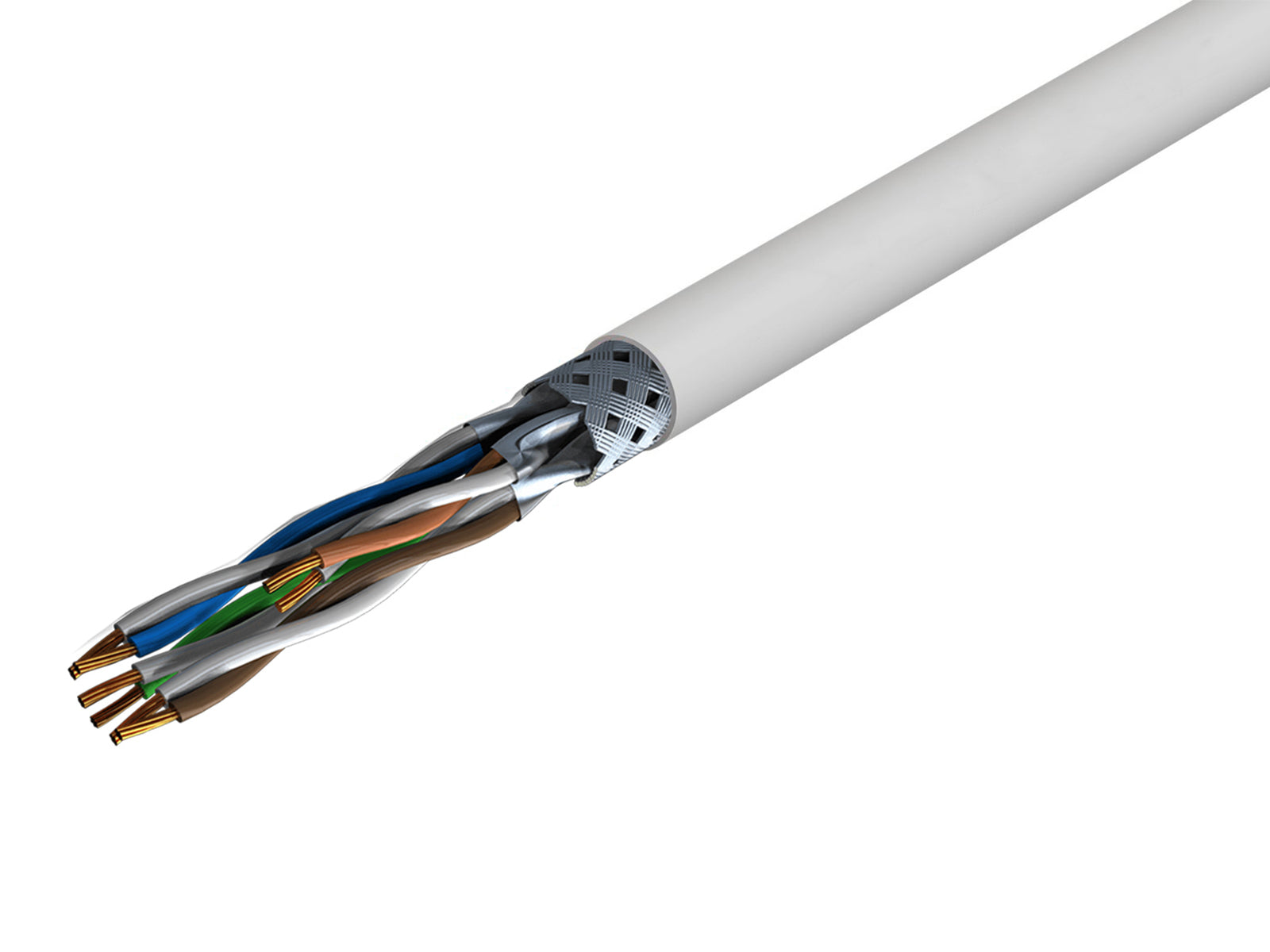 IBRA CAT7 Ethernet Cable S/FTP - Indoor 24AWG CCA Conductor, High-Speed Network Cable Reel for Reliable Connectivity - 50M