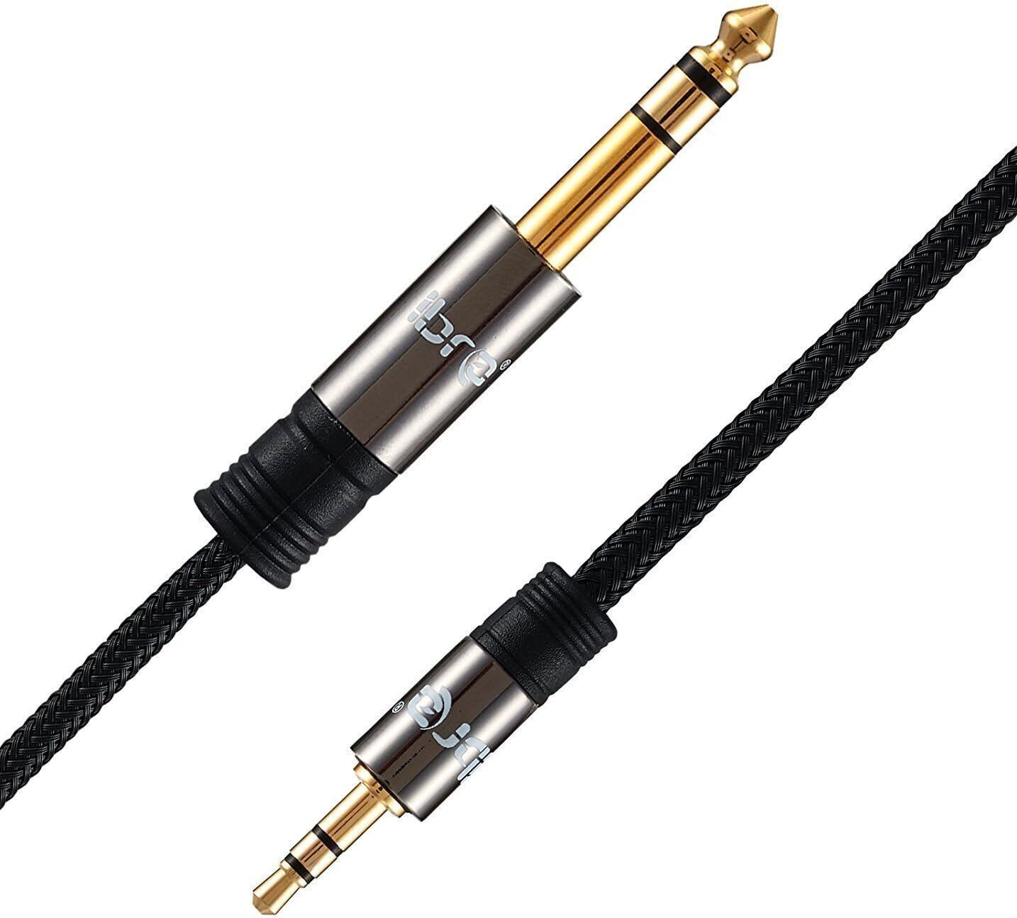 3.5mm to 6.35mm 1/4 inch Small to Big Mono Jack Audio Cable Plug Patch Lead Amp - 3M