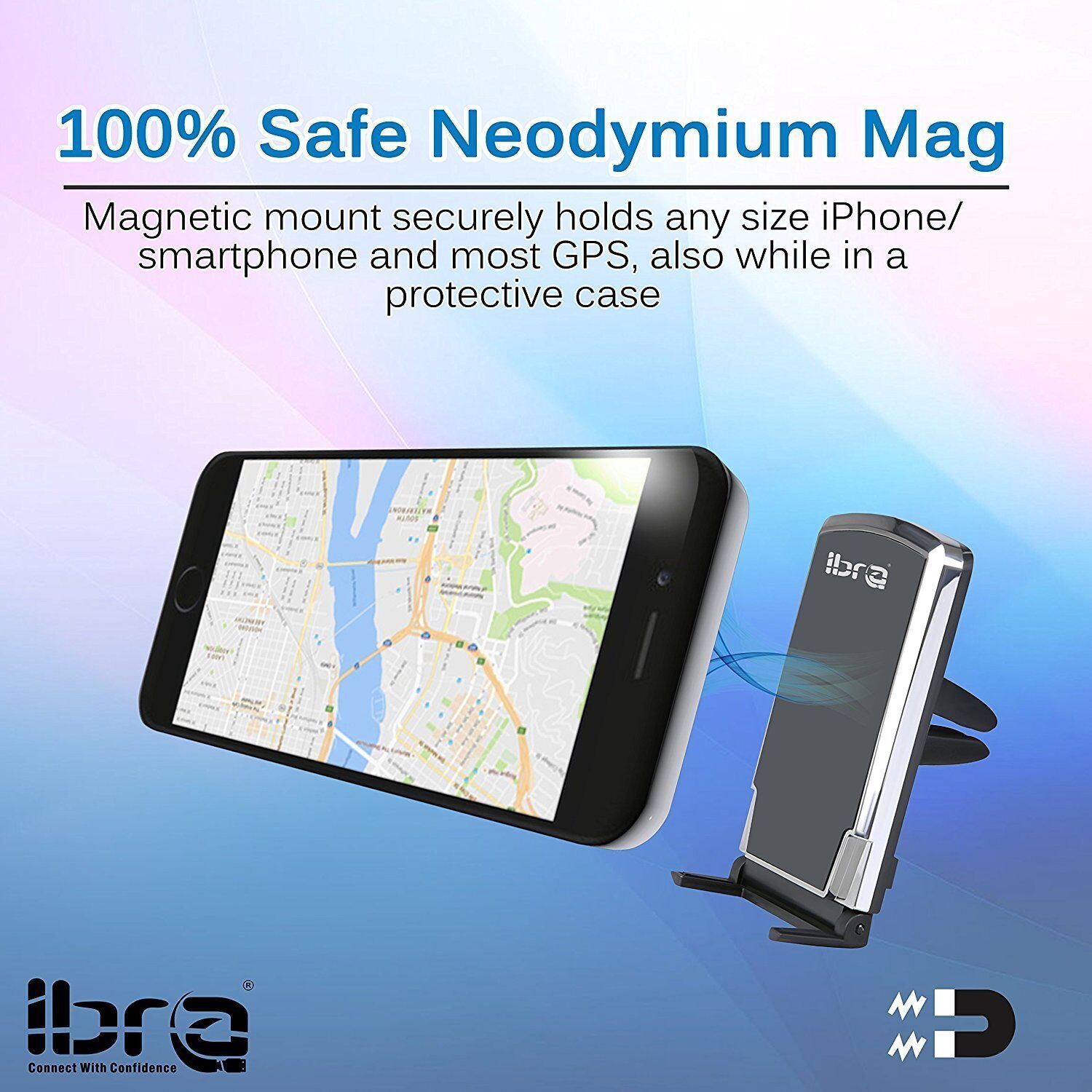Universal Magnetic Phone Car Mount Holder for Smartphones and Mini Tablets