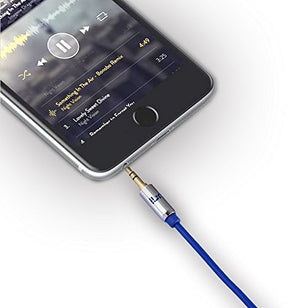 Aux Cable 1M 3.5mm Stereo Pro Auxiliary Audio Cable - for Beats Headphones Apple iPod iPhone iPad Samsung LG Smartphone MP3 Player Home / Car etc - IBRA Blue