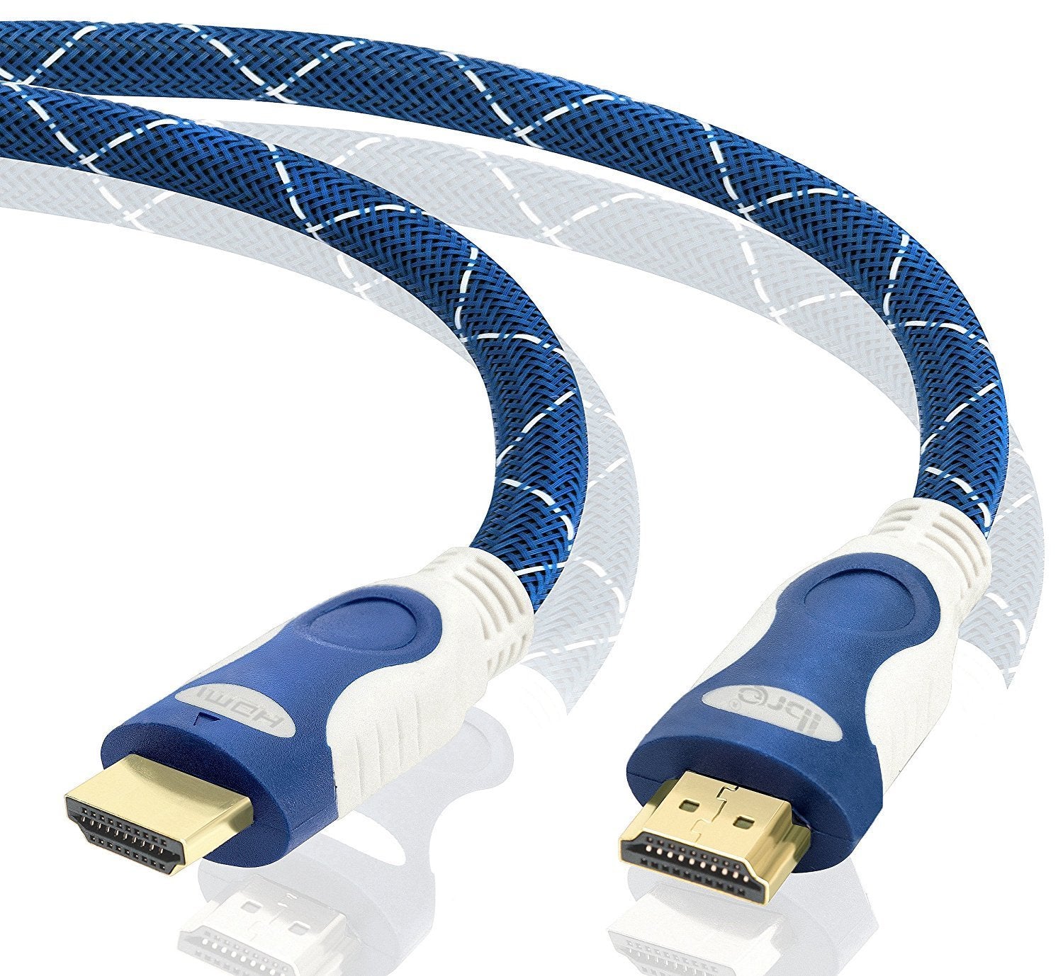 7M HDMI Cable High Speed v2.0/1.4a 18Gbps 2160p 3D TV PS4 SKY HD 4K@60Hz Ultra HD Ethernet Audio Return Virgin BT Nylon Braided - IBRA Promo Gold