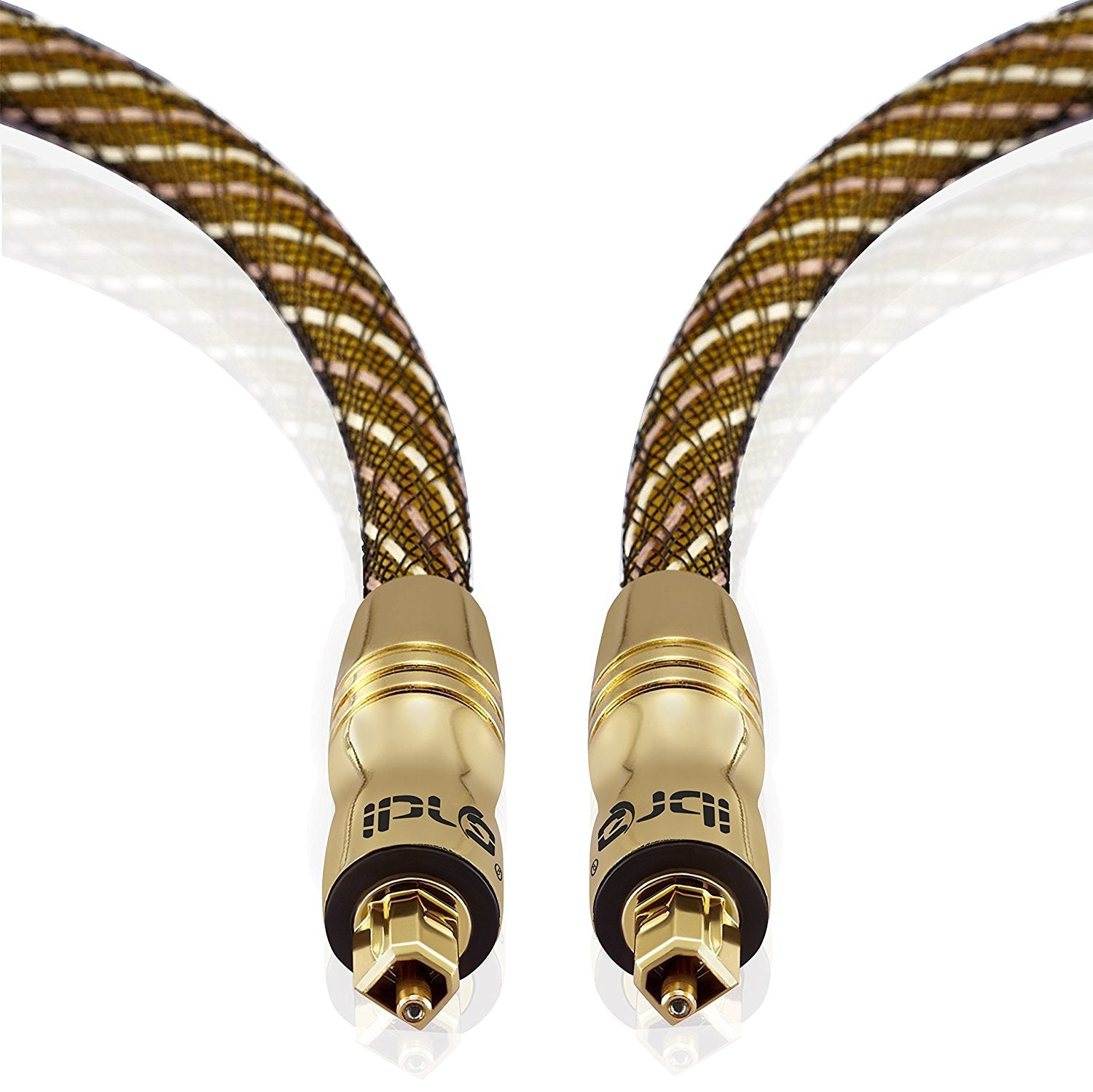 IBRA 1M Master Gold Optical TOSLINK Digital Audio Cable - Suitable for PS3, Sky, Sky HD, LCD, LED, Plasma, Blu-ray, Home Cinema Systems, AV Amps