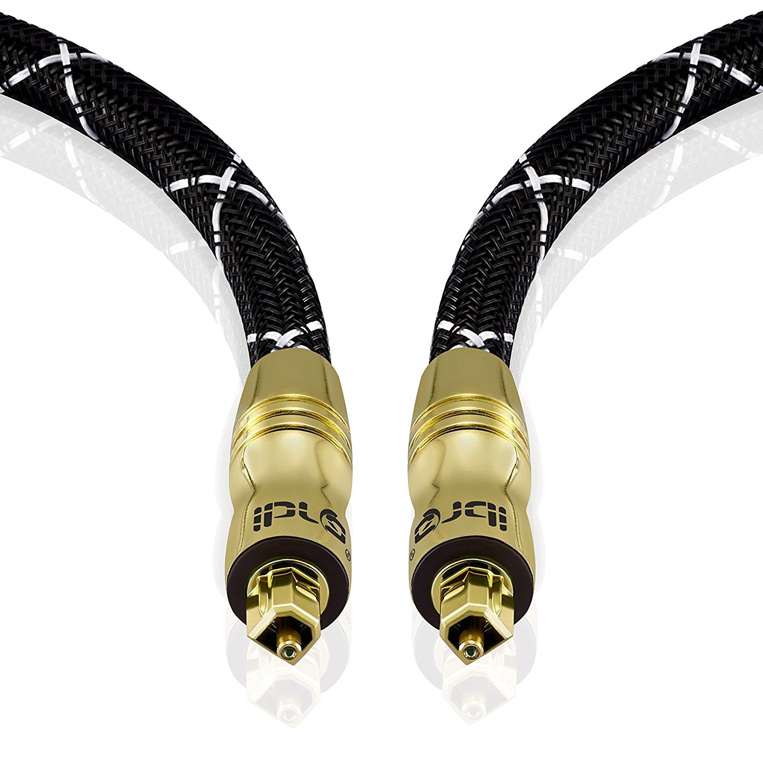 IBRA Black Master 1M - Optical TOSLINK Digital Audio Cable - Fiber Optic Cable - 24K Gold Casing - Compatible with PS3,Sky HD, HDtvs, Blu-rays, AV Amps