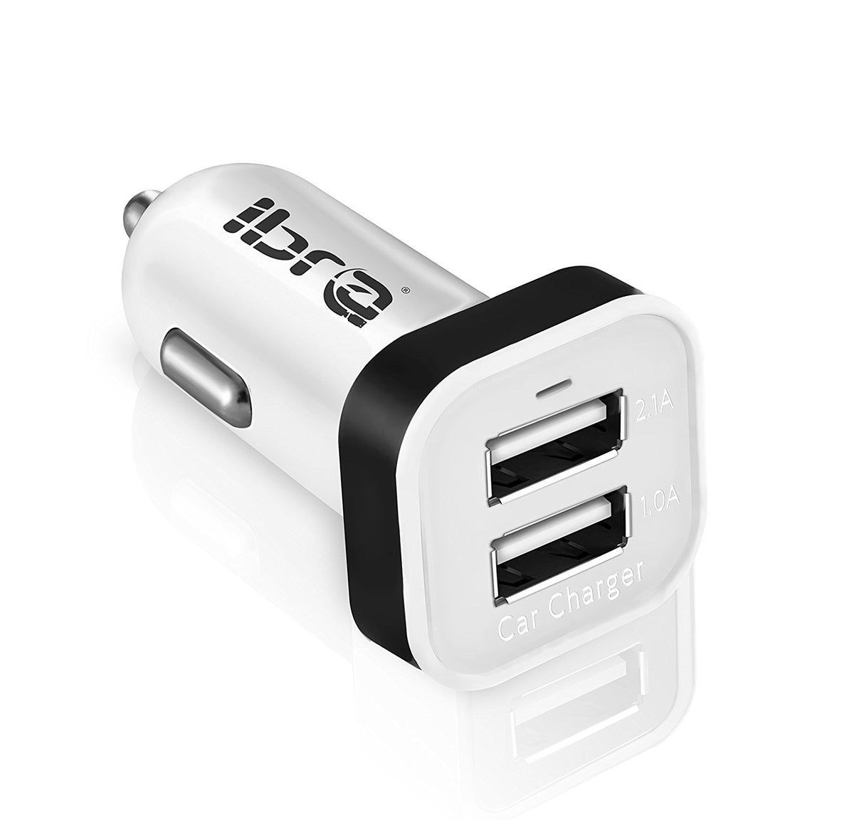 IBRA Dual USB Car Charger Adapter Support IPhone 5 / 4S / 4, iPad 1 / 2 / 3, Google Android Phones, LG, Samsung Galaxy S II III Note,(Support All iPod, iPhone, iPad Models) (White+Black)