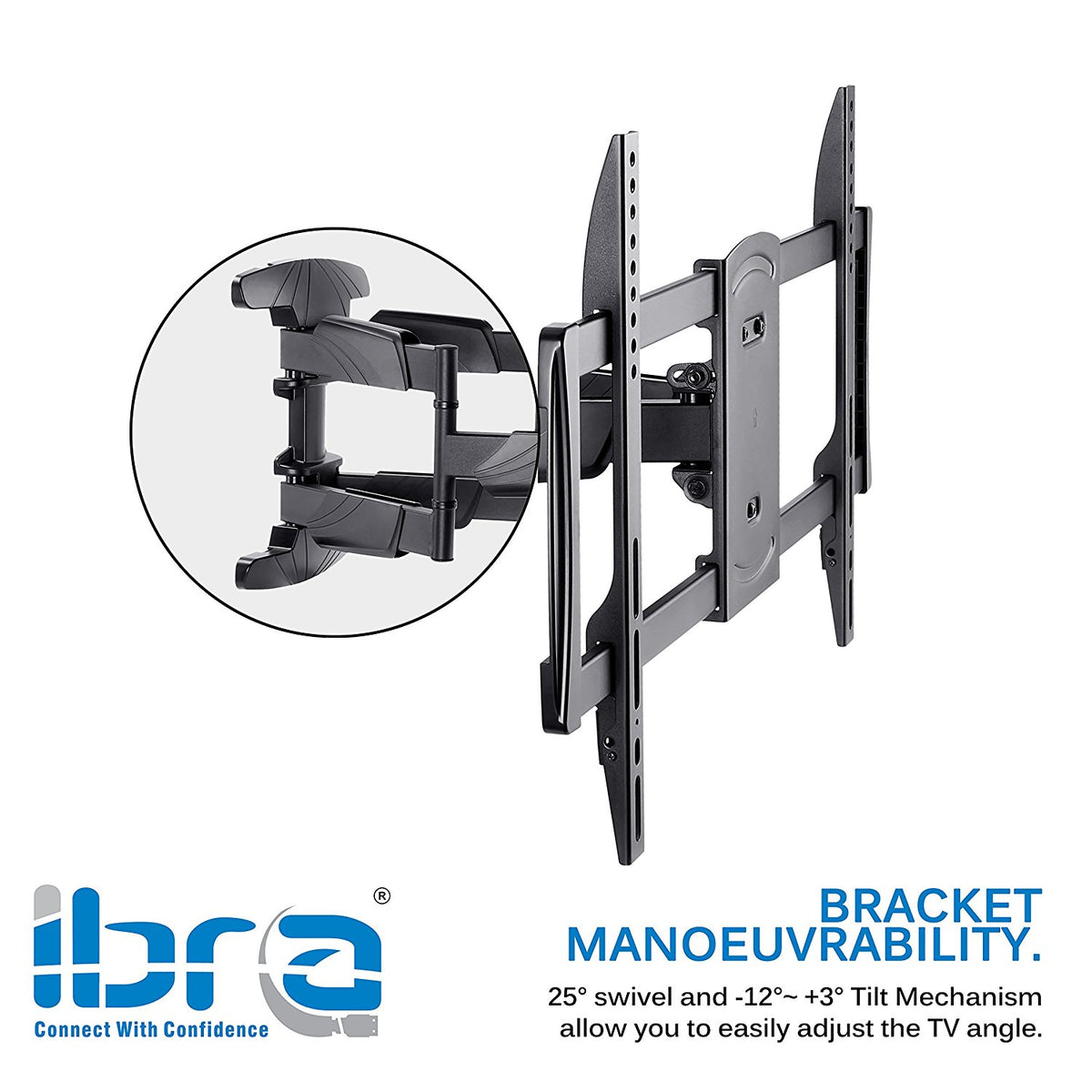 IBRA Ultra Slim Tilt Swivel TV Wall Mount for 32 - 65 inch LED, LCD Plasma & Curved Screens