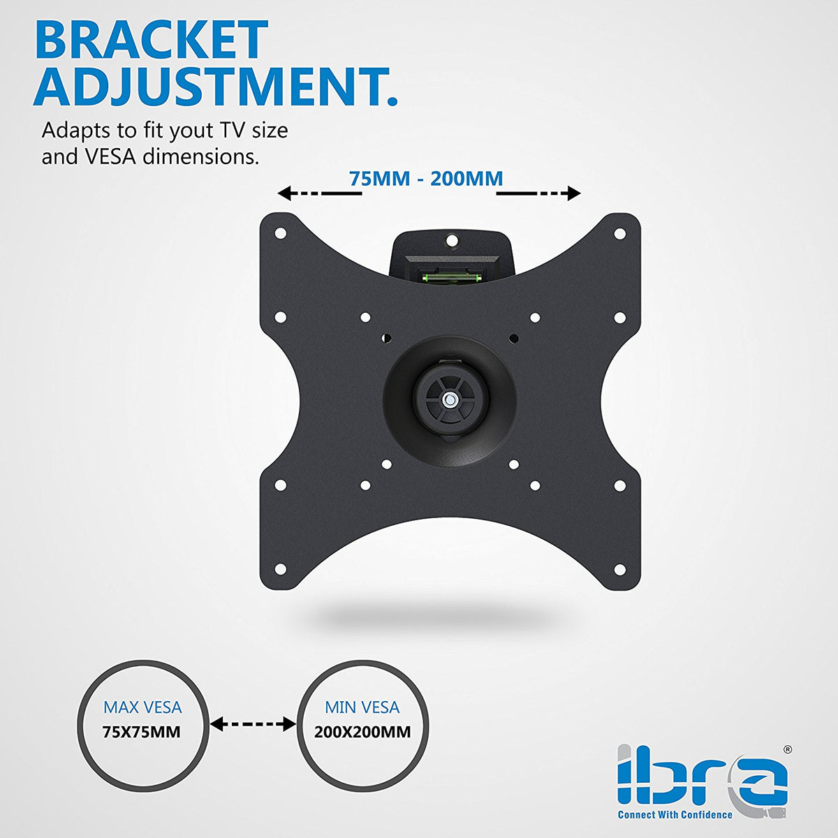 IBRA Flat TV Mount for LED&LCD TV Sizes from 23"~ 42" Tilt and Swivel Mount with Lockable system,cable management with Integrated Spirit Level.