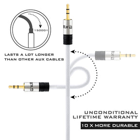 3.5mm Stereo Jack to Jack Audio Cable Lead Gold 2m- IBRA Silver Series