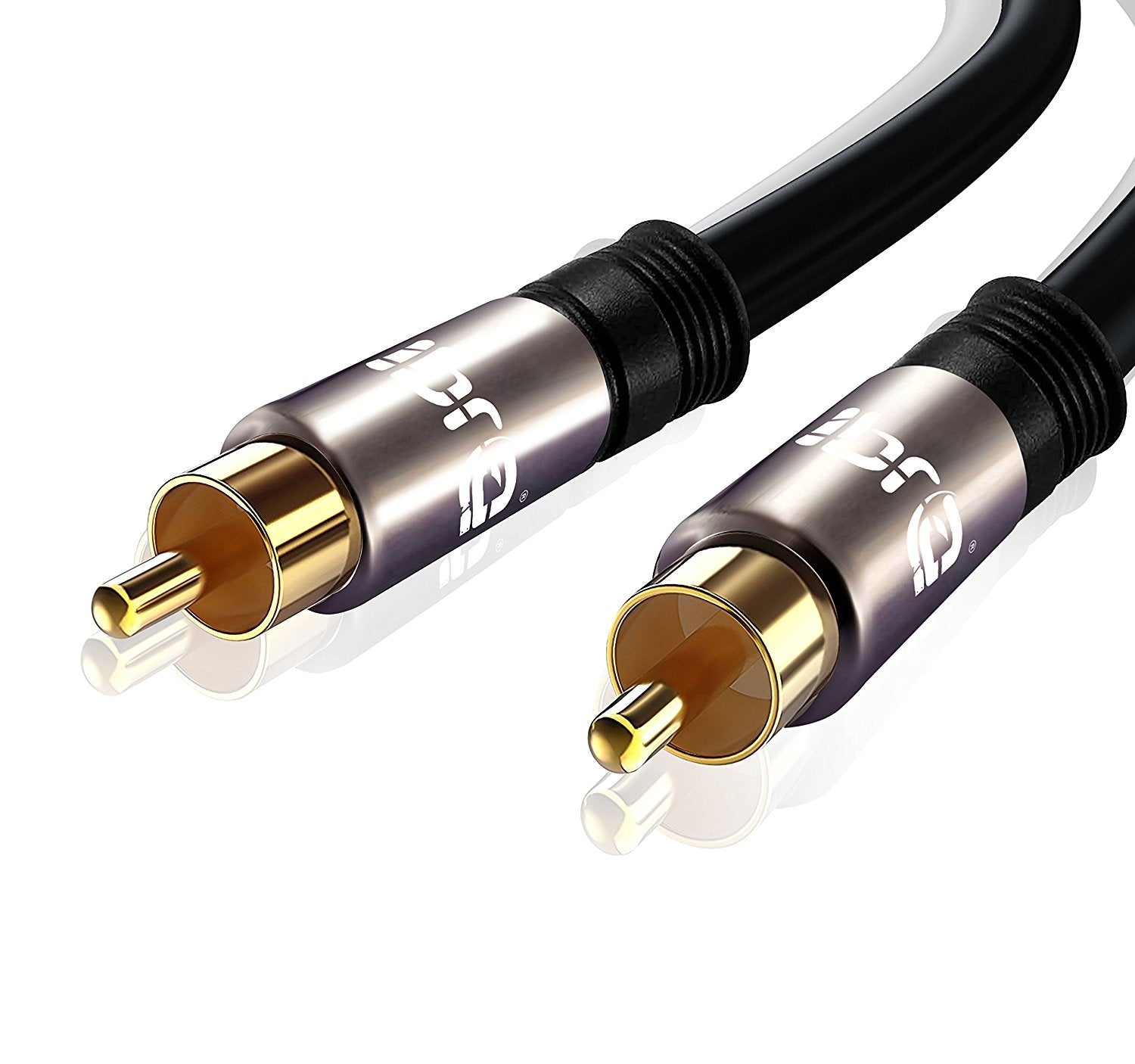 IBRA 7.5M Digital Coaxial Cable / Subwoofer Cable / Audio Cable / RCA Cable (1 x RCA to 1 x RCA) - Gun Metal range