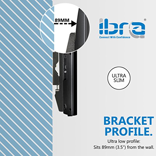 IBRA TV Wall Mount Bracket for 32-55" with Titlt, Built-In Spirit Level for LED, LCD, OLED,3D, Curved, Plasma, Flat Screen Televisions - Super Strong 35kg Weight Capacity