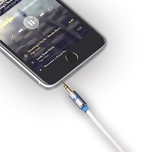 Aux Cable 1.5M 3.5mm Stereo Pro Auxiliary Audio Cable - for Beats Headphones Apple iPod iPhone iPad Samsung LG Smartphone MP3 Player Home / Car etc - IBRA White