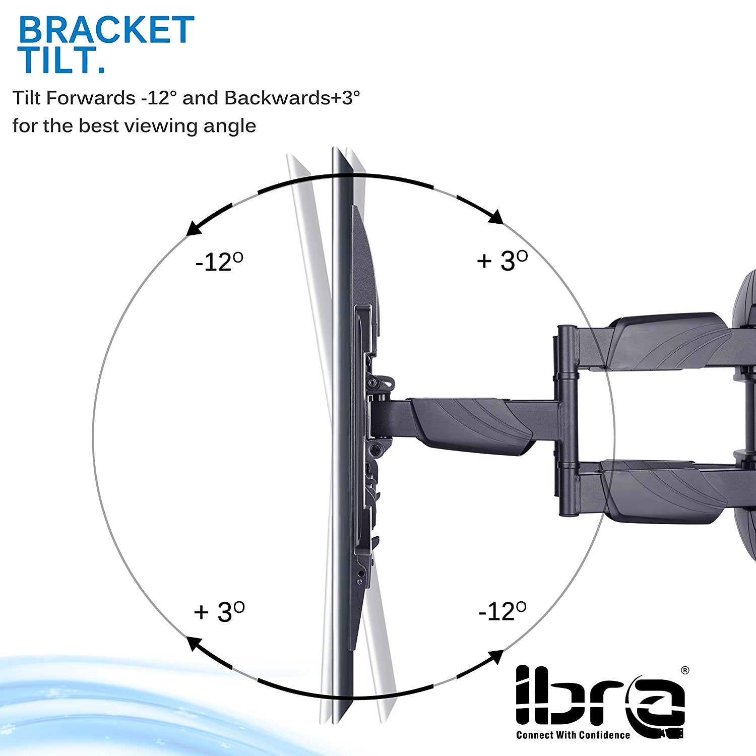IBRA Ultra Slim Tilt Swivel TV Wall Mount for 32 - 65 inch LED, LCD Plasma & Curved Screens