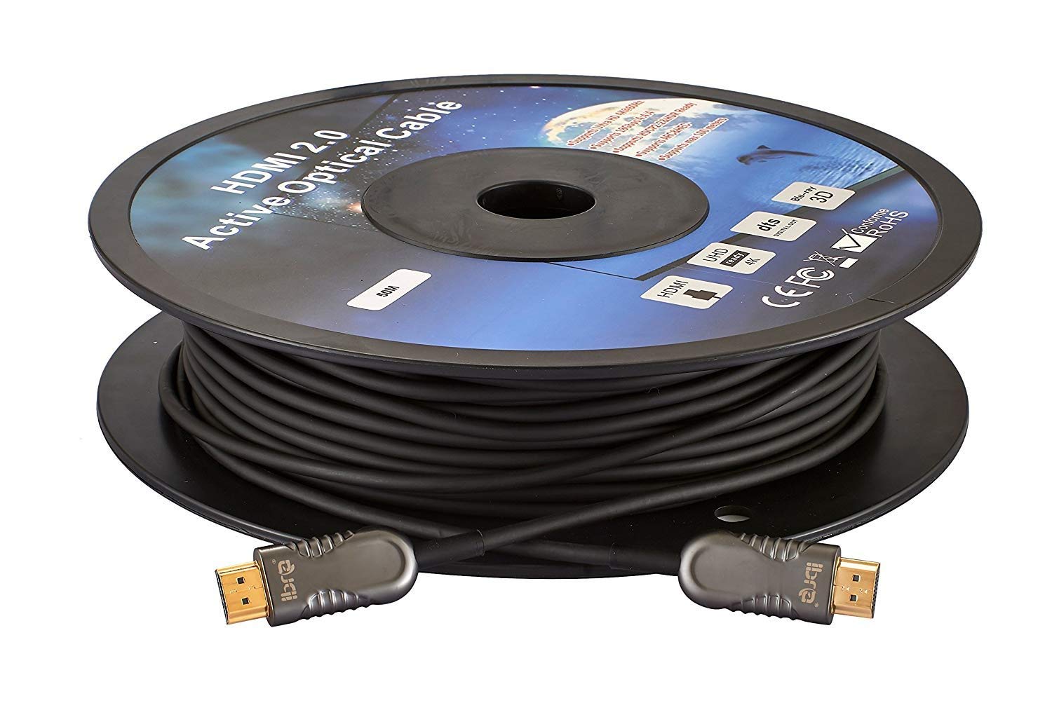 5M Fiber Optic HDMI High Speed Cable v2.0 18Gbps HDMI Lead Support 4K@60Hz/4:4:4/3D/4K HDR HDCP 2.2 for Apple TV, HDTV, Roku TV Box, Xbox One X, Home Theater, PS4, PS3 etc - IBRA OPTICAL HDMI Cable