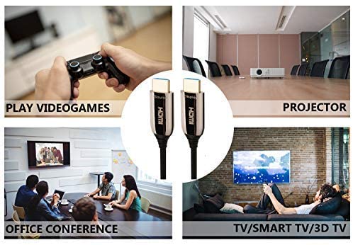 HDMI 8K fiber optic cable HDMI 10M cable Ultra high speed cable 48 Gbps 2.1 Support for 8K cable at 60 Hz, 4K at 120 Hz, 4320p, 4: 4: 4, HDR10 +, HDCP 2.2, 3D, PS4, PS3 - IBRA