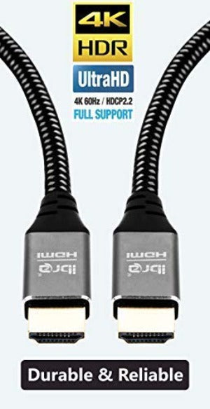 4K HDMI Cable 6M - Ultra High-Speed Lead 18Gbps HDMI 2.0b Cord 4K@60Hz - IBRA Flex Series