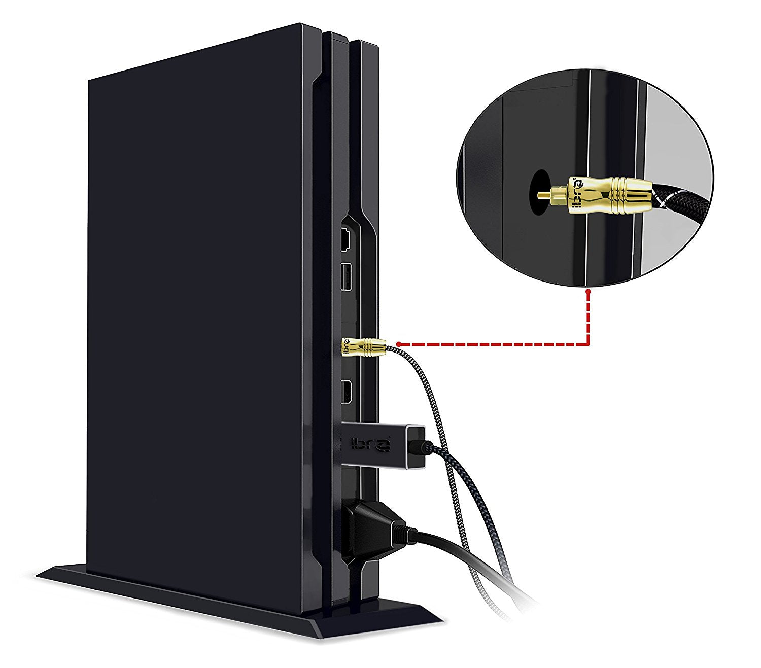 IBRA Black Master 4M - Optical TOSLINK Digital Audio Cable - Fiber Optic Cable - 24K Gold Casing - Compatible with PS3,Sky HD, HDtvs, Blu-rays, AV Amps