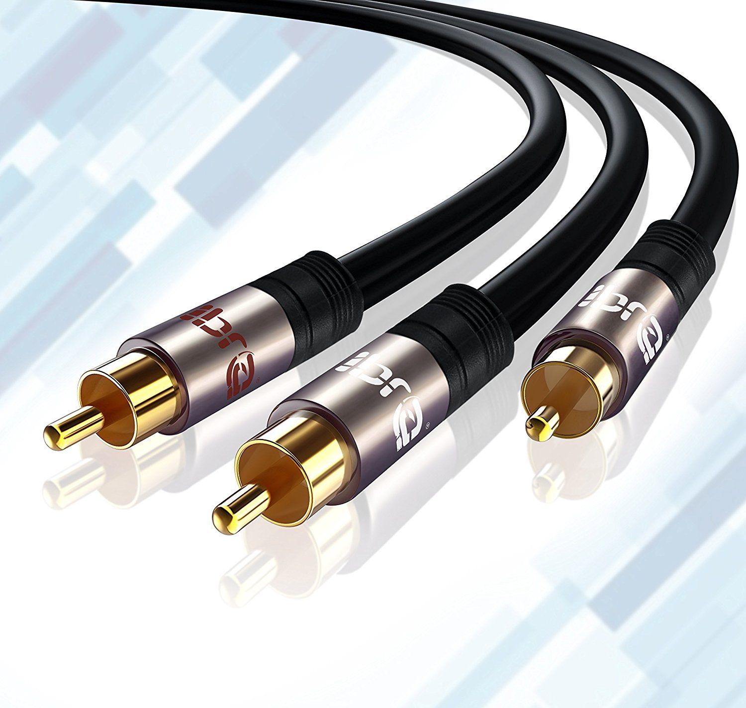 IBRA 5M Y Cable / Subwoofer Cable / Audio Cable / RCA Cable (1 x RCA to 2 x RCA) - GUN Metal Range