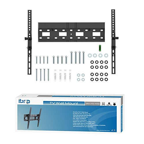 IBRA TV Wall Mount Bracket for 32-55" with Titlt, Built-In Spirit Level for LED, LCD, OLED,3D, Curved, Plasma, Flat Screen Televisions - Super Strong 35kg Weight Capacity