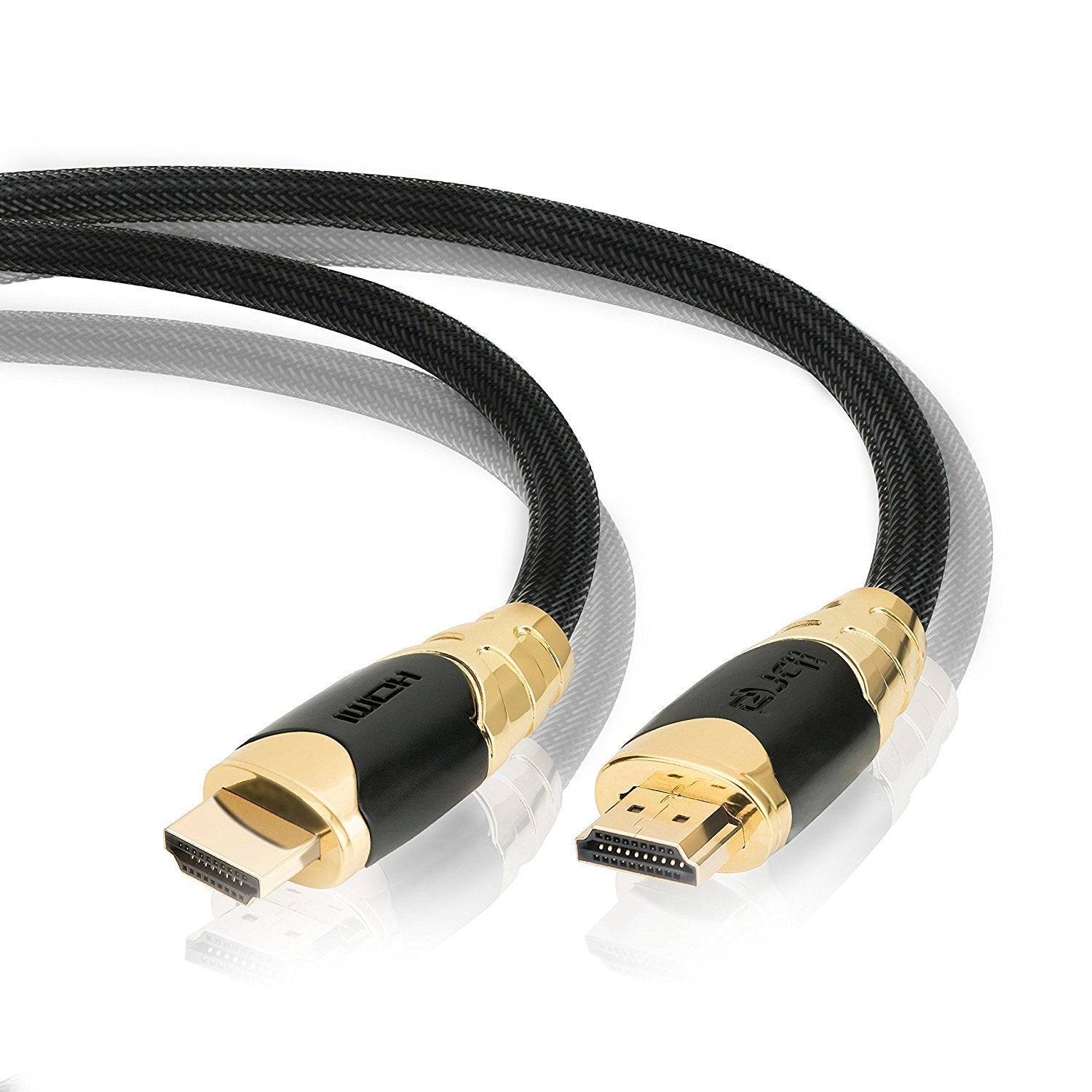 10M HDMI High Speed Cable v2.0/1.4a 18Gbps 2160p 3D TV PS4 SKY HD 4K@60Hz Ultra HD Ethernet Audio Return Virgin BT PC Laptop Nylon Braided- IBRA BLACK GOLD