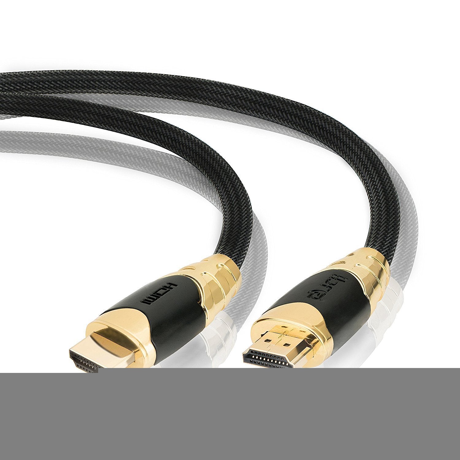 30M HDMI HIGH SPEED CABLE V2.0/1.4A 18GBPS 2160P 3D TV PS4 SKY HD 4K READY ULTRA HD ETHERNET AUDIO RETURN VIRGIN BT PC LAPTOP NYLON BRAIDED- IBRA BLACK GOLD