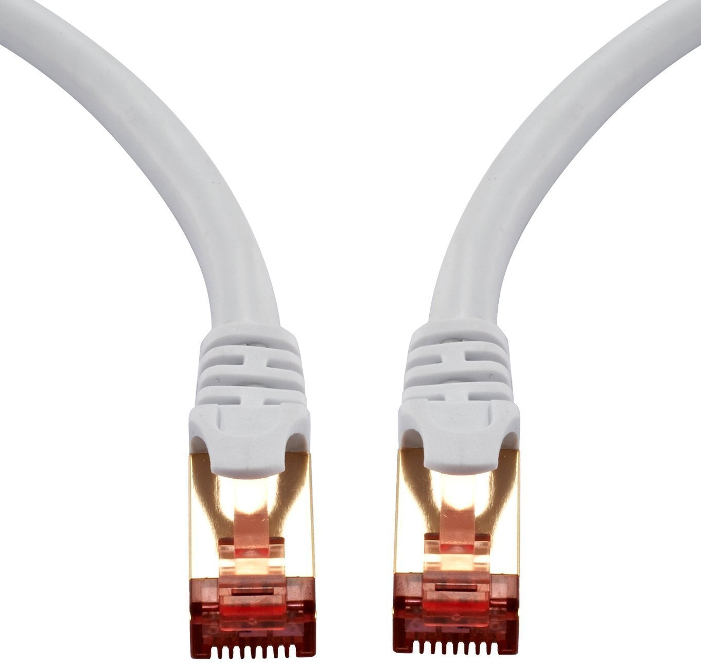 Ethernet Gigabit Lan Network Cable (RJ45) Advanced CAT 7 |Gold Connectors| 10Gbps 600MHz |10/100/1000Mbit/s | Patch cable |STP| compatible with CAT.5 / CAT.5e / CAT.6 | Switch/Router/Modem/Patch panel / Access Point / patch fields | 20M IBRA Round White