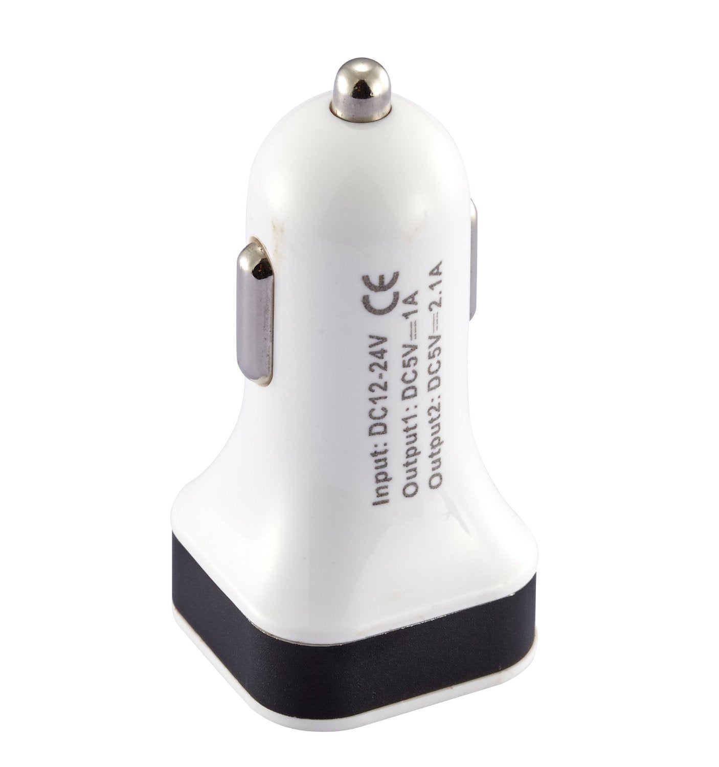 IBRA Dual USB Car Charger Adapter Support IPhone 5 / 4S / 4, iPad 1 / 2 / 3, Google Android Phones, LG, Samsung Galaxy S II III Note,(Support All iPod, iPhone, iPad Models) (White+Black)