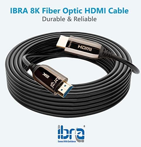 HDMI 8K fiber optic cable HDMI 10M cable Ultra high speed cable 48 Gbps 2.1 Support for 8K cable at 60 Hz, 4K at 120 Hz, 4320p, 4: 4: 4, HDR10 +, HDCP 2.2, 3D, PS4, PS3 - IBRA
