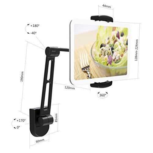 IBRA iPad Stand Clamp Mount Holder, Adjustable Metal Stand for Android and other Devices 4.7"-12.9" Inches