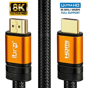 Premium 2.1 HDMI Cable 5M - 8K Ultra High-Speed 48Gbps Lead - IBRA Orange Gold Series