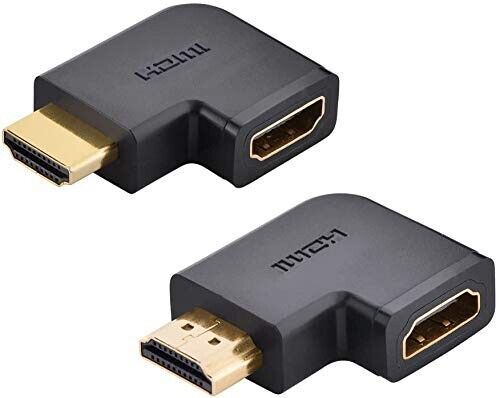 HDMI Male to Female Flat Adapter Right Angled 90 Degree + 270 degree Support