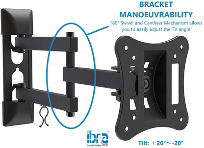 IBRA TV Wall Mount Articulating Corner Bracket 13-27 inch Monitor OLED LED LCD and Curved Tv's, Tilt Swivel Arm Full Motion TV Wall mount