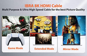 2.1 HDMI Cable 8K, 1M Ultra High-Speed 48Gbps Lead - IBRA Basics Series