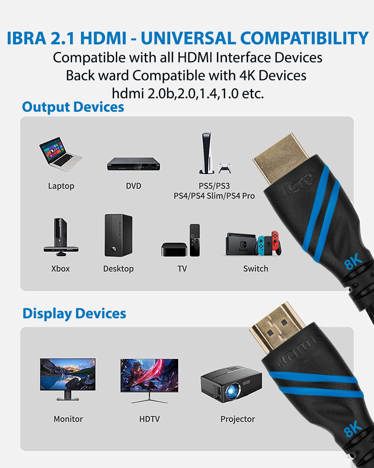 Pacroban Cable HDMI corto (1 pie 2 unidades) delgado 4K cable HDMI  flexible, 18Gbps de alta velocidad, HDR10+, YUV 4:4:4 Chroma, negro