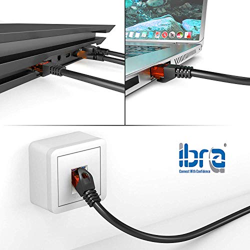 30M CAT8 Ethernet Gigabit Lan network cable (RJ45) SSTP 40Gbps 2000Mhz - Round Black - IBRA (Box: 6 Units)