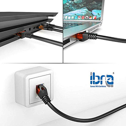 30M CAT8 Ethernet Gigabit Lan network cable (RJ45) SSTP 40Gbps 2000Mhz - Round Black - IBRA (Box: 6 Units)