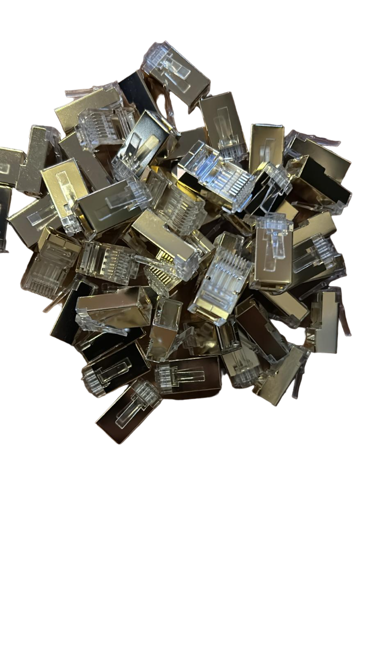IBRA CAT7 RJ45 Plug Connectors Shielded for Ethernet Cable Secure and Reliable Network Connections For CAT6 Ethernet Cables, Ensuring Optimal Performance in Data Transfer, and Gaming - 50 Pieces