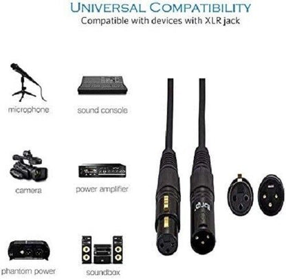 IBRA 2M XLR Male to Female Microphone Extension Cable for Microphones,mixer, patch bays,preamps,speaker systems, Amplifiers and other devices